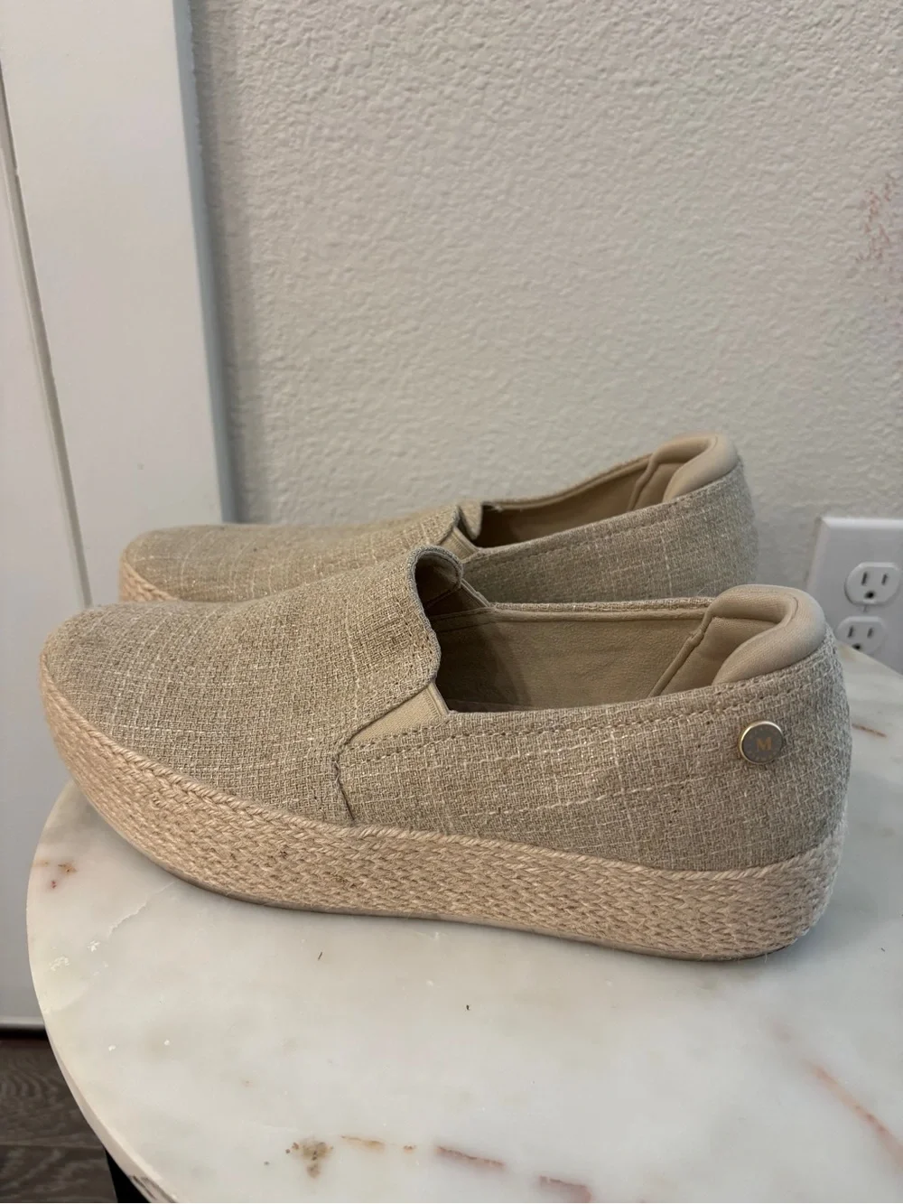 Slip-On Platform Espadrille Sneakers in Natural Beige Martha Stewart edition